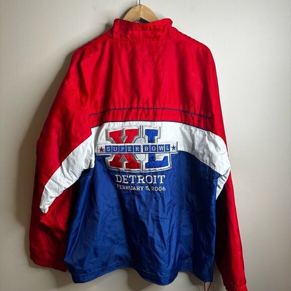 VTG NFL Super Bowl G-111 Jacket XL Red Blue Zip Up Windbreaker Detroit 2006 - Picture 10 of 14